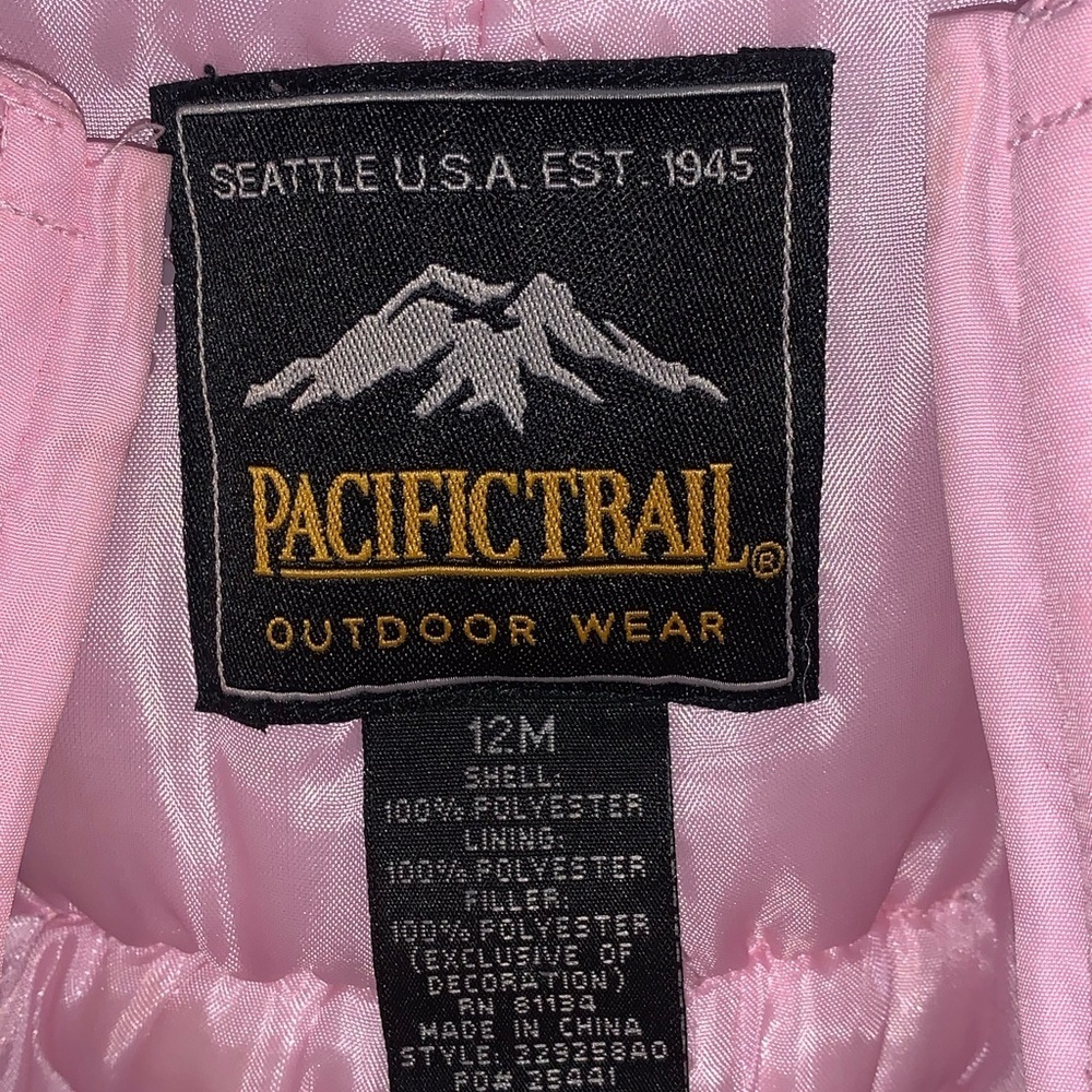 Pacific Trail snow overall bibs for girl pink 12 months - Picture 3 of 8